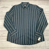 John Henry Modern Fit Striped Button Down Long Sleeve Blue Mens Size XL