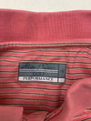 Alan Flusser Golf Mens Pink Striped Polo Short Sleeve Size XL