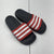 Adidas Red Stripe Slides Youth Boys Size 4