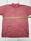 Alan Flusser Golf Mens Pink Striped Polo Short Sleeve Size XL