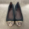 Tory Burch Pacey Driver Suede Leather Ballet Flats Black Coco Women’s Size 9.5