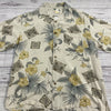 Vintage Banana Cabana Tan Tropical Hawaiian Silk Button Up Shirt Men Size Large