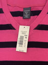 Copper Key Juniors Girls Long Sleeve Shirt Size 16 Pink/Black Stripes VNeck New