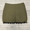 Altar&#39;d State Green Embroidered Birds Pom Pom Trim Mini Skirt Women’s Small *