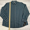 John Henry Modern Fit Striped Button Down Long Sleeve Blue Mens Size XL