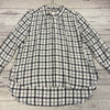 Loft White Blue Plaid Long Sleeve Button Up Blouse Shirt Women Size M NEW