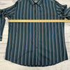 John Henry Modern Fit Striped Button Down Long Sleeve Blue Mens Size XL