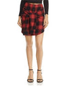 Pistola Womens Emilie Red Plaid Tie-Front Mini A-Line Skirt Size Large