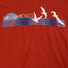 Vintage San Francisco Red Graphic T Shirt Men Size XL Slim Fit