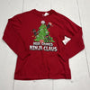 Holiday Time Red Here Comes Ninjas Claus Long Sleeve Youth Size XL (14-16)