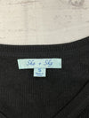 She And Sky Black Long Sleeve With Sheer Trim Women’s Size Small