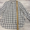 Loft White Blue Plaid Long Sleeve Button Up Blouse Shirt Women Size M NEW