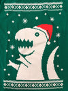 Live And Tell T-Rex Green Long Sleeve Shirt/Santa Hat Set Size XLarge New*