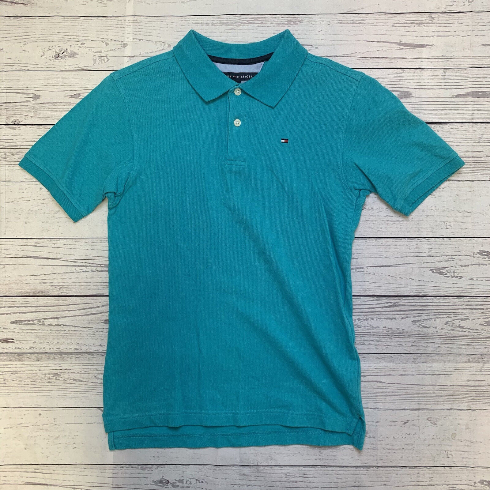 Boys Tommy Hilfiger Blue Short Sleeve Polo Size Medium