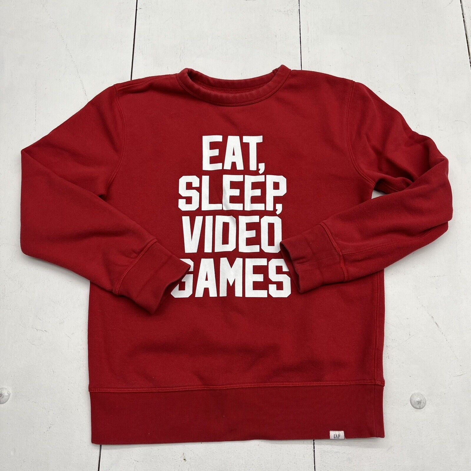 Gap Kids Red “Eat, Sleep, Video Games” Sweater Boys Size X-Large