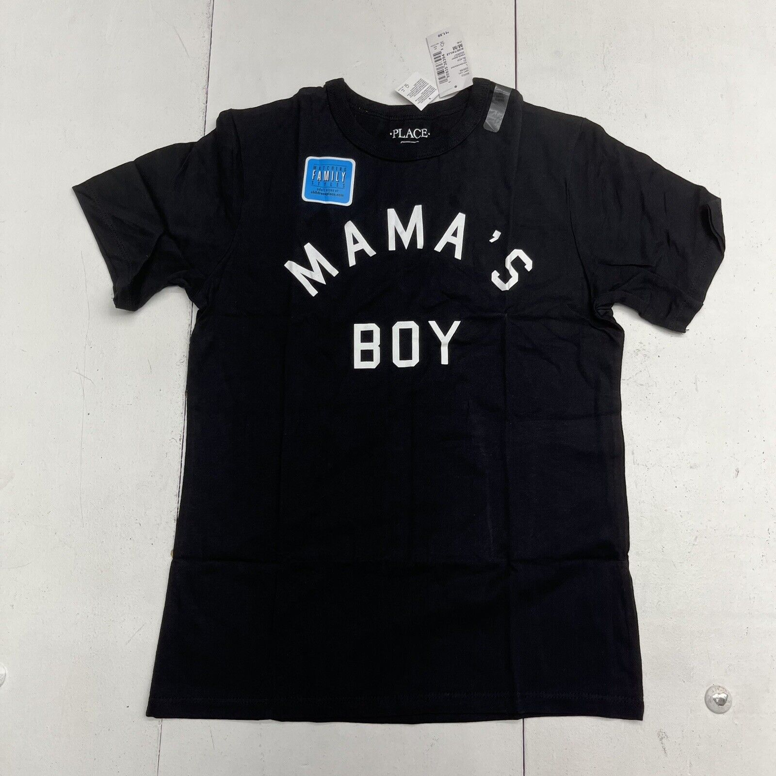 The Children’s Place Black “Mamas Boy” T-Shirt Boys Size Medium NEW