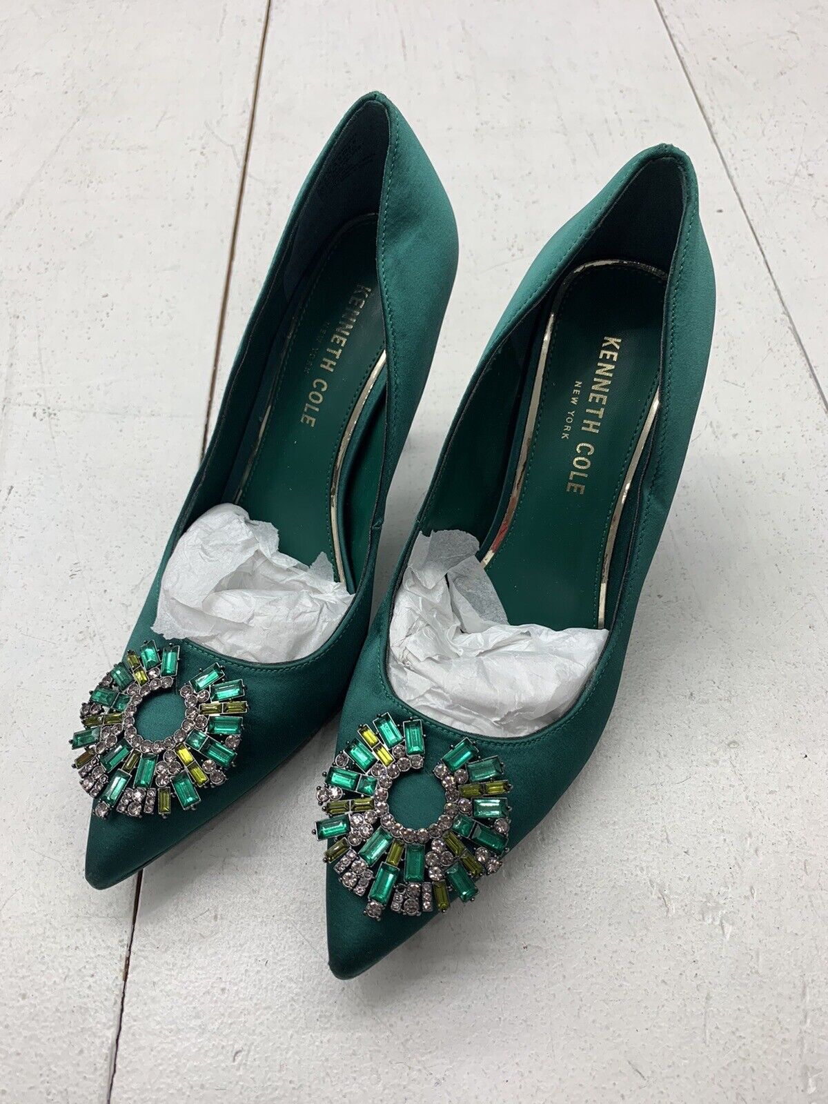 Sharpened Green Lace-Up Stiletto Heels With Diamante Flowers – Club L  London - USA