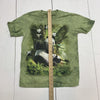 The Mountain Green Panda Short Sleeve Kids Large