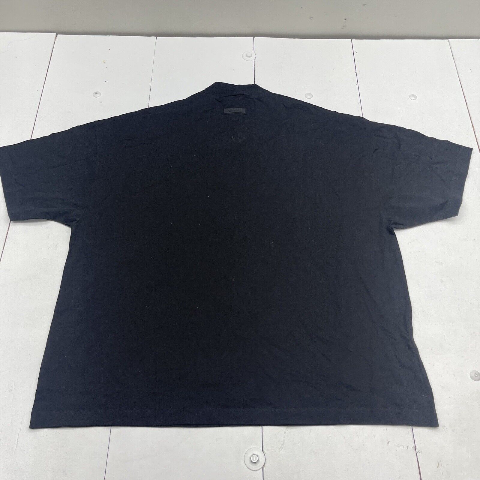 Fear Of God Essentials Black Mock Neck Bonded Short Sleeve T Shirt