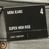 Express Gray Denim Mom Jeans Women’s Size 4 Super High Rise Stretch NEW Luxe Com