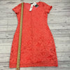 Tiana B Coral Lace Floral Short Sleeve Dress Women’s Size Small New