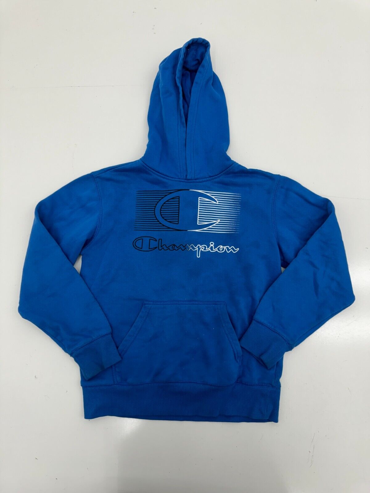 Champion Blue Graphic Print Pullover Hoodie Boys Size 10/12