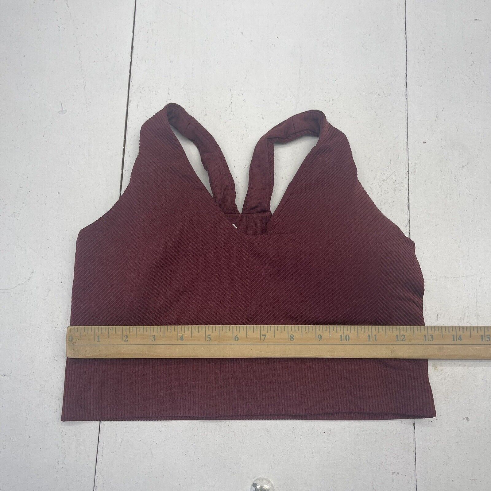 Red Ribbed Sports Bra