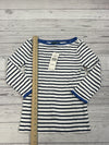 Ralph Lauren White And Blue Striped 3/4 Sleeve T Shirt Women’s Size PS