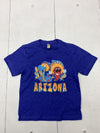 Next Level Boys Blue Arizona Graphic Print Short Sleeve Shirt Size XS