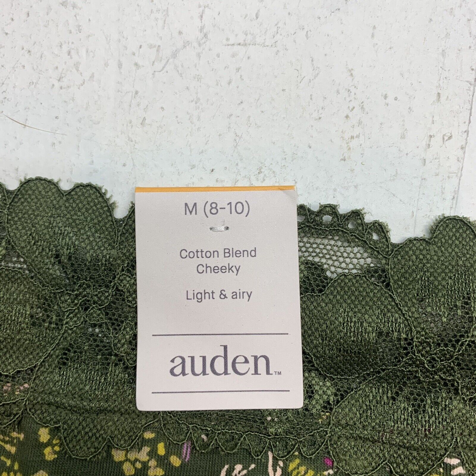 Auden Womens Green Lace Cheeky Panties size Medium - beyond exchange