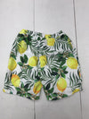 Shein Boys White Lemon Print Swim Trunks Size 11-12y