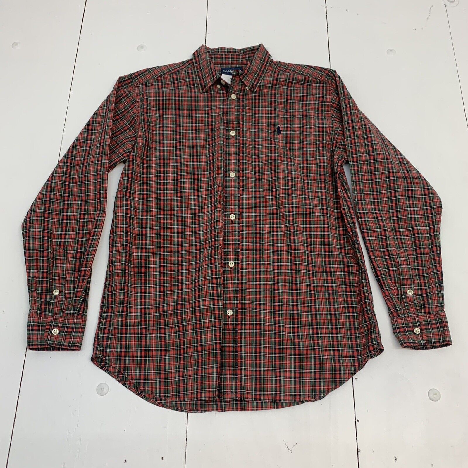 Kids Ralph Lauren Plaid Long Sleeve Button Up Size XL