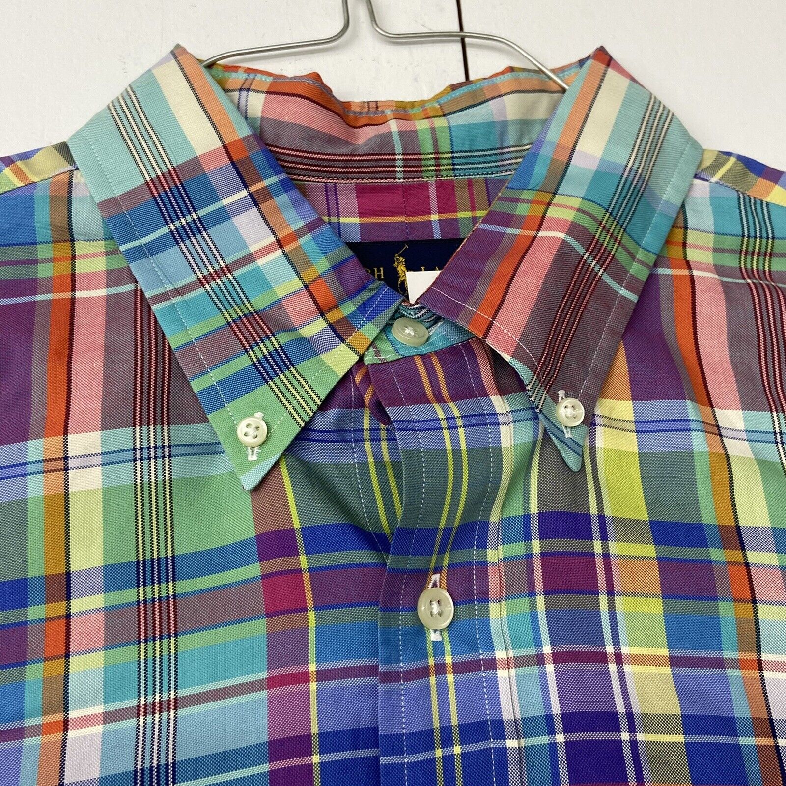 consultant Hectare weggooien Polo Ralph Lauren Blue Pink Plaid Long Sleeve Button Up Shirt Men Size -  beyond exchange
