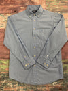 Kids Izod Long Sleeve Button Up Shirt Blue Boys Size large 14/16