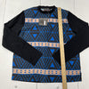 Sport Wear Black &amp; Blue Tribal Print Long Sleeve T-Shirt Boys Size Small NEW