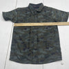 Nomad Green Camo Button Down Short Sleeve Polo Youth Boys Size XL