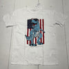 The Children’s Place White American Flag Dino Graphic Print Tee Boys Size XL NEW