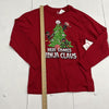 Holiday Time Red Here Comes Ninjas Claus Long Sleeve Youth Size XL (14-16)