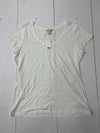 Banana Republic Womens White Short Sleeve Shirt Size XL