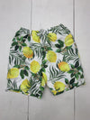 Shein Boys White Lemon Print Swim Trunks Size 11-12y