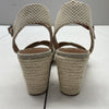 Lucky Brand Natural Metallic Linen Maeylee Wedge Sandals Womens Size 9 NEW