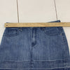 Pacsun Women’s Skirt Size 28 Blue Denim Two Tone Mini Distressed Hem