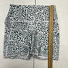 Evolution &amp; Creation White &amp; Blue Cheetah Print Biker Shorts Women’s Size Large