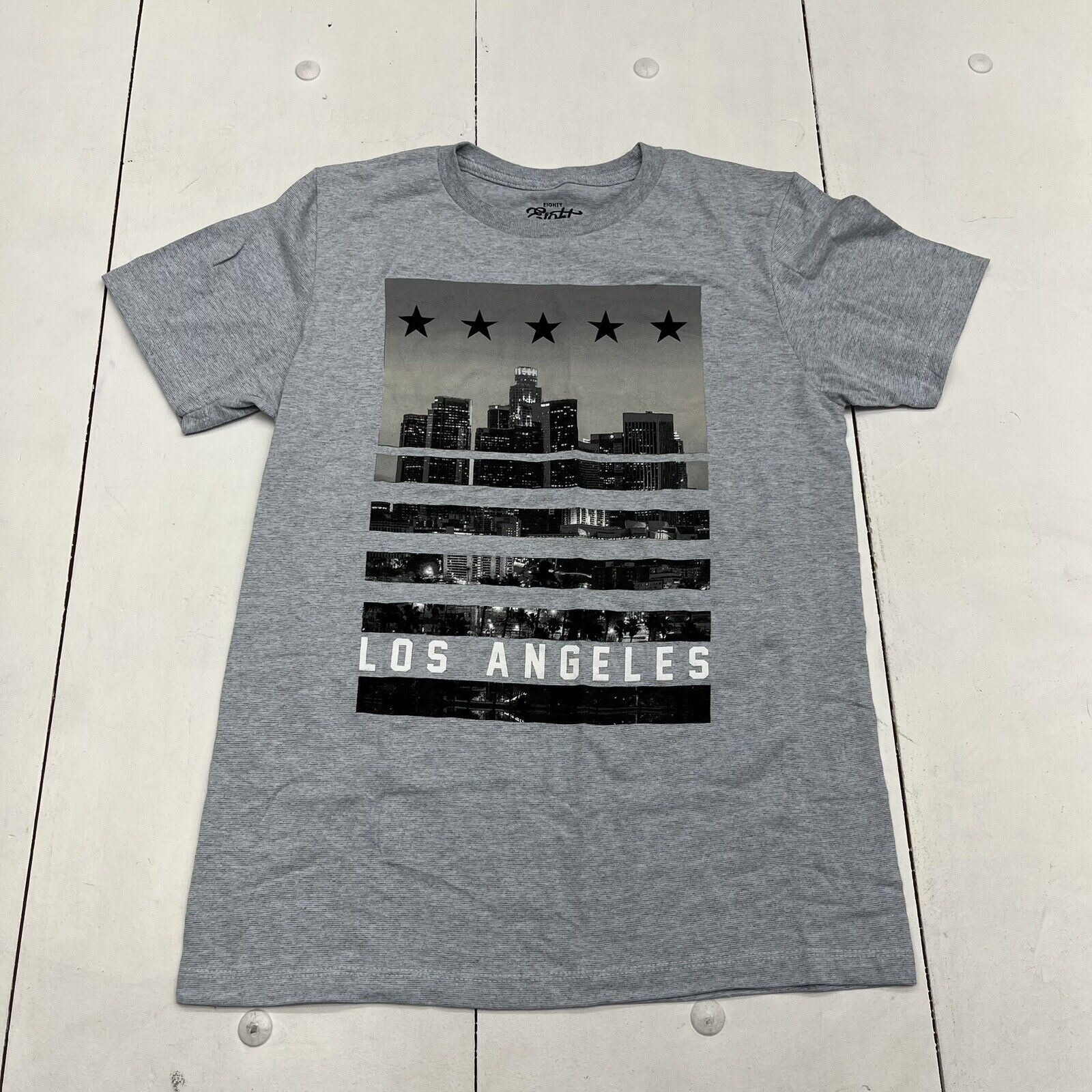 Eighty Eight Gray/Blue Los Angeles Short Sleeve Graphic Tee Boys Size (14/16)