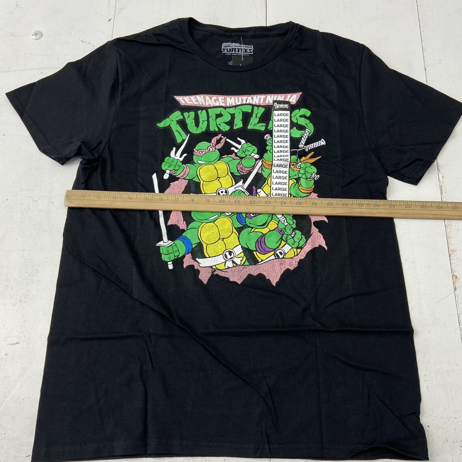 Teenage Mutant Ninja Turtles Battle SCREENSHOT Men's Black Long Sleeve Shirt-Small