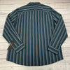 John Henry Modern Fit Striped Button Down Long Sleeve Blue Mens Size XL