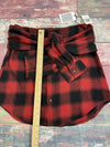 Pistola Womens Emilie Red Plaid Tie-Front Mini A-Line Skirt Size Large