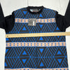 Sport Wear Black &amp; Blue Tribal Print Long Sleeve T-Shirt Boys Size Small NEW