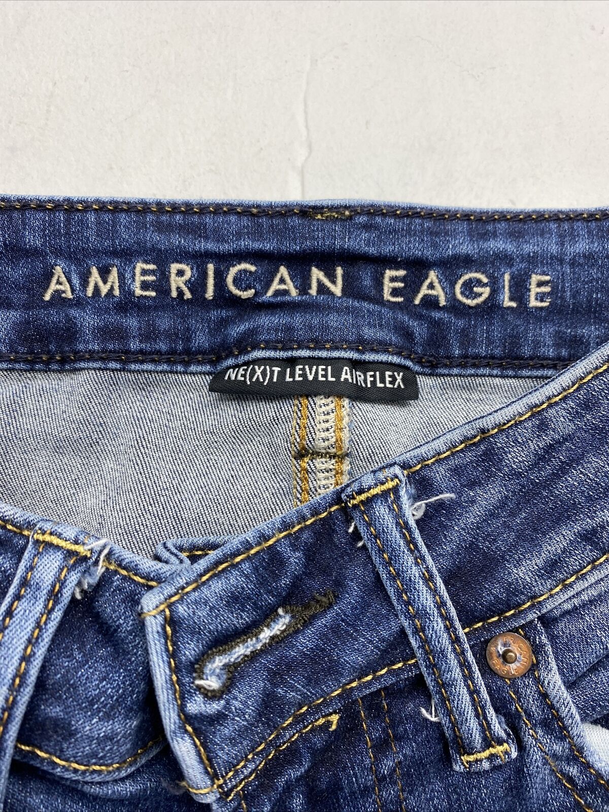 Men's American Eagle Airflex + Skinny Gray Distressed Jeans Size