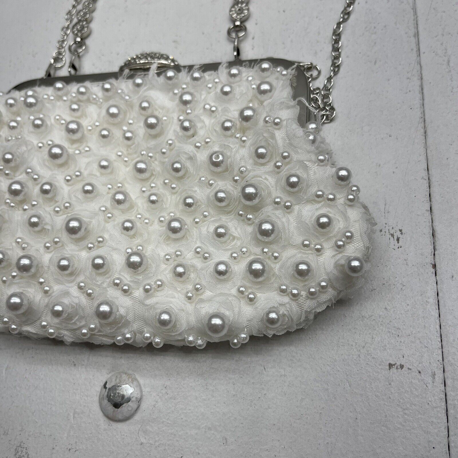 Shimmer Rhinestone Clutch in Silver - Best of Everything | Online Shopping